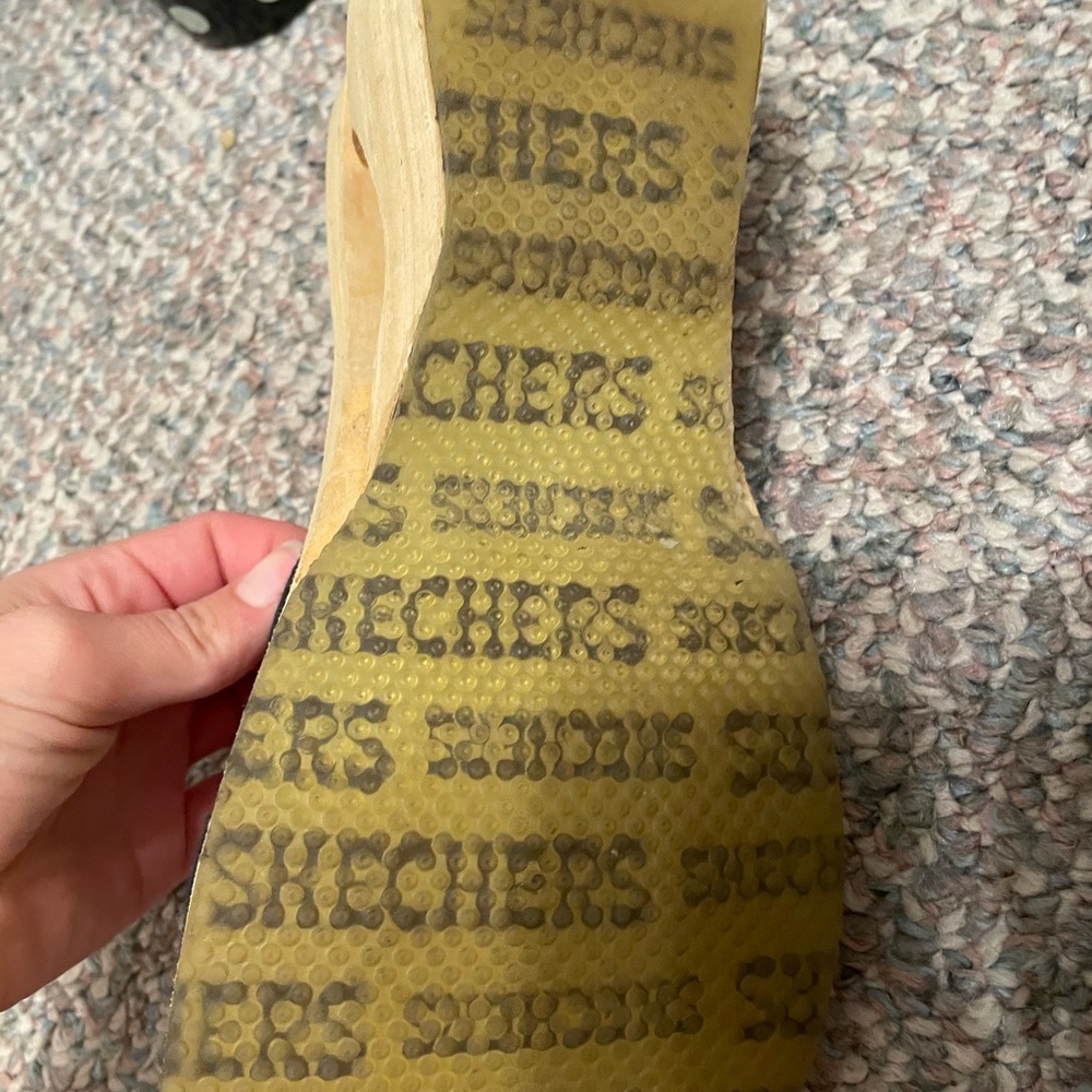 Vintage Sketchers Denim Wood Wedge Platform Sandals - Picture 8 of 11